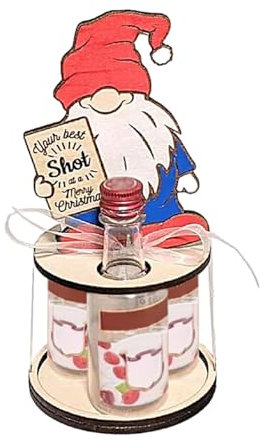 Imtrub Casier à vin en bois | Support de liqueur de Noël en bois – Rangement de bouteilles d'alcool, casier à vin de Noël, réutilisable pour bouteilles de boissons/d'alcool