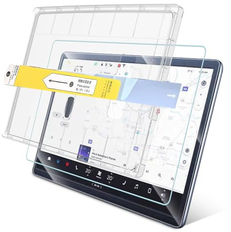 Caisemo Tempered Glass Screen Protector for Tesla Model 3 (2017-2023) and Model Y (2020-2024) - 1 Pack with Alignment Kit, Scratch and Shock Resistant, Bubble Free, Fingerprint Resistant, Transparency