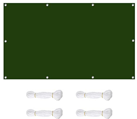P Voile d'ombrage rectangulaire imperméable 3 x 9 m avec matériel de montage, idéal pour pergola, jardin, cour et fête, vert foncé, résistant à l'usure et durable