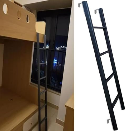 MKLSRWOING Industrial Bunk Bed Ladder 4/5 Step RV Bunk Ladders, Metal Replacement Ladder | Dorm Ladder for High Bed - Wrought Iron Loft Ladder - Multi-function Caravan Straight Ladders (Size