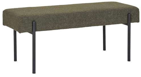 Lisa Design - Romeo - Banc - Tissu Bouclette - 100 cm, Vert Kaki