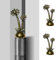 Waveaura Mini Brass Flower 3 Pcs Door Hinge Heads Decorative Topper Magnetic Vintage Animal Theme Little Hinge Pin Head Cute Ornament Small Home Decoration Hinge Caps