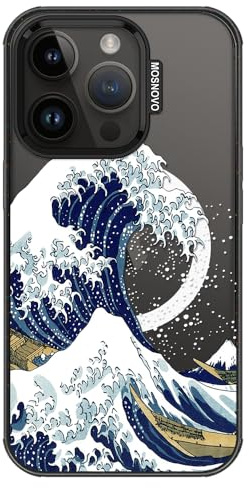MOSNOVO for iPhone 14 Pro Case, Fit for MagSafe, Military-Grade Drop Protection, Shockproof Bumper, Aesthetic Magnetic Phone Case for iPhone 14 Pro, Great Wave/Black
