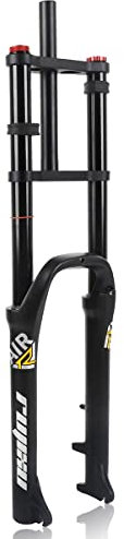 YTBHSHXZ Snow Bik Forcella Ammortizzata da 26 Pollici 4.0 Fat Tir Regolazione dello smorzamento dell'Aria Corsa 150mm Mountain Bik Sospensione pneumatica Forcella Anteriore Vasca Dritta(Schwarz)