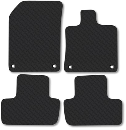 Volvo XC60 [4 Clips] (2017+) Heavy Duty Thick Rubber Car Mats Accessories Tailored Fit Front Rear Set Compatible Accessory Waterproof Durable Non-Slip 5mm Full Coverage Protection with Clips