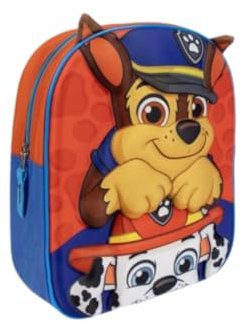 mybagstory - Mochila 3D Pat Patrulla Canina para niño, color azul, rojo y niño, escuela infantil, guardería, mochila para niños, talla 31 cm, tirantes ajustables - idea de regalo, Patrulla Canina -