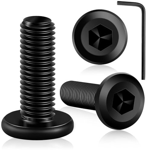 TDUNSYA 40 Piezas M5×16 Tornillos, Tornillos Cabeza Plana,Tornillos Hexagonal, Acero Inoxidable 304 A2 V2A Negro, Rosca Completa Con Llave Allen