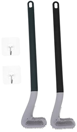 COLLBATH 2pcs Toilet Brush Household Long Handle Cleaning Bathroom Brush for Home Use Accessories Extended Reach