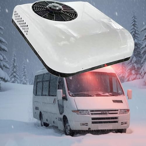 Climatiseur De Toit 12V/24V Pour Camping-Car, 10 000 Btu, Mini-Split, Refroidissement/Chauffage, DéBit D'Air 450 M³/H, Pour Camping-Cars,Camions,Fourgonnettes,Camping-Cars WhiteCool+Heat24v