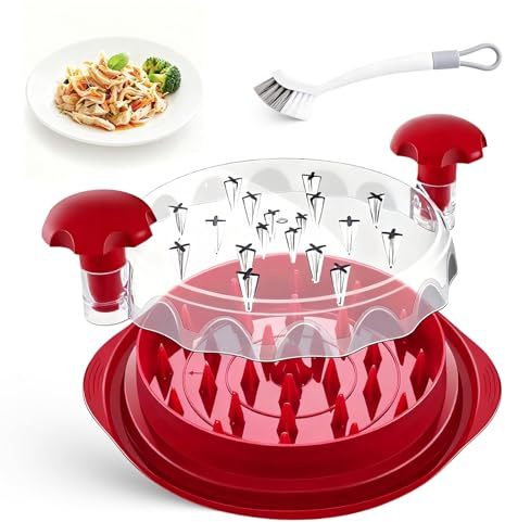 Kitchen Chicken Breast Shredder Tool, 10 in Food Shredder Twister Gadgets, with Handle Transparent Lid Cabbage Shredder, Anti-Slip, Heat Resistant