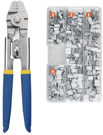 Professionelle Drahtseil-Crimpzange bis zu 2,2 mm, Drahtseil-Presszange mit Aluminiumhülse und Crimpzange