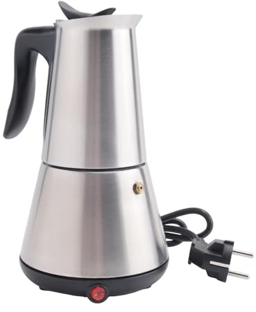 FEETER CuisinièRe éLectrique CafetièRe Moka Pot 6 Tasses Percolateur CafetièRe éLectrique en Acier Inoxydable Classique Café Fabricant Prise EuropéEnne
