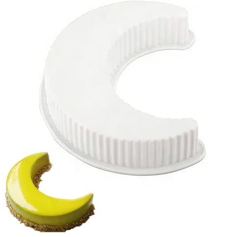 Moule à gâteau 3D en silicone - En forme de lune 3D - Bricolage - Moule en silicone - Artisanat - Gâteau au chocolat