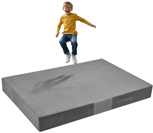 VEVOR Tappeto Sensoriale per Bambini con Schiuma Fodera Lavabile, Cuscino per Stanza Sensoriale per Bambini e Adulti, Materasso di Caduta per Protezione Arrampicata Ginnastica da Palestra, Grigio
