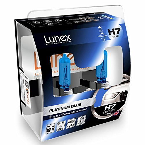LUNEX H7 PLATINUM BLUE 477 Scheinwerfer Halogenbirnen Lampen Blau 12V 55W PX26d 4700K duobox (2 Stücke)