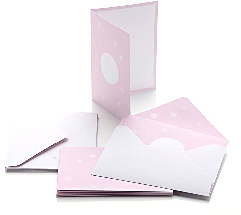 NIO Briefumschläge C6 Rose (100x155 mm-6 Stück), Papier, pink