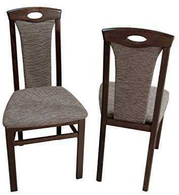 moebel direkt online Stühle (2 Stück) Betty Gestell nussbaum, Stoff beige