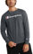 Champion Herren Classic Long Sleeve, Standard Fit, Script & C Logo, Available in Regular and Big & Tall T-Shirt, Granite Heather – klassisches Schriftlogo, XX-Large