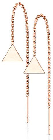 beyoutifulthings 1 Paar Damen Ohrring Durchzieher Anhänger Dreieck Ohr-ringe Ohr-stecker Ohring Chirurgenstahl Silber Gold Roségold