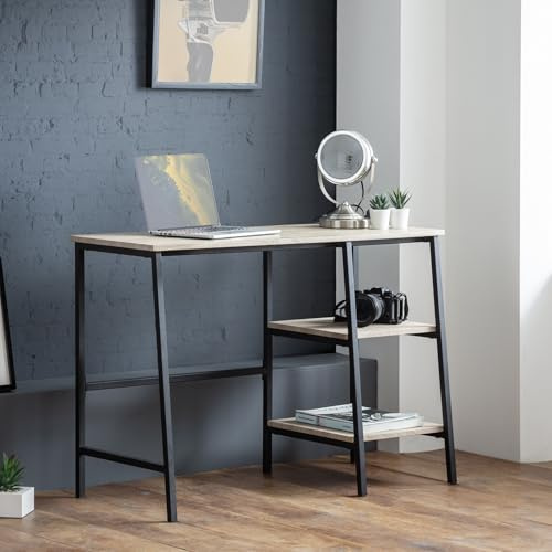 Julian Bowen Tribeca Schreibtisch, schwarz und Sonoma-Eiche