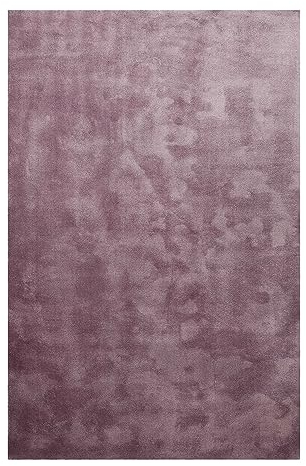 Homie Living Hochflor Teppich, modern, kuschelige, weich, flauschig für Wohnzimmer, Schlafzimmer und Kinderzimmer Sienna (Lila Flieder, 160 x 230 cm)