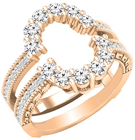 Dazzlingrock Collection Damen-Ehering 0,85 Karat (ctw) runder Labor-gewachsener Diamant, erhältlich in 10 K/14 K/18 Karat Gold und 925 Sterlingsilber, Lab Grown White Diamond Rose Gold, Labor