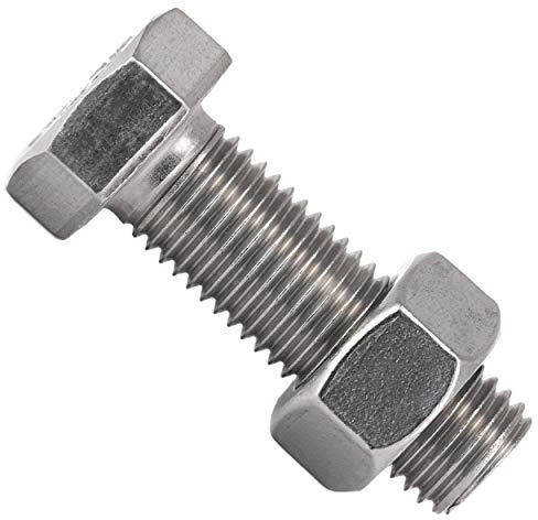 OPIOL QUALITY® Sechskantschrauben M10x20 mit Sechskantmuttern M10 (25 Stück) aus Edelstahl A2 V2A Set DIN 933 / DIN 934 Muttern Maschinenschrauben Edelstahlschraubenset Gewindeschrauben