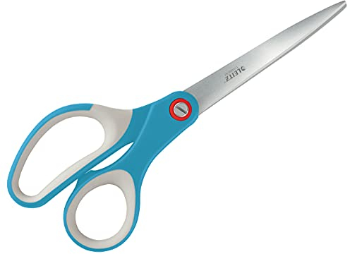 Leitz Beidhändige Schere, Premium Titanbeschichteter Edelstahl, Ultrascharf, Präzises Schneiden, Ergonomischer Griff, Zuhause/Büro, Cosy Serie, Sanftes Blau, 53320061