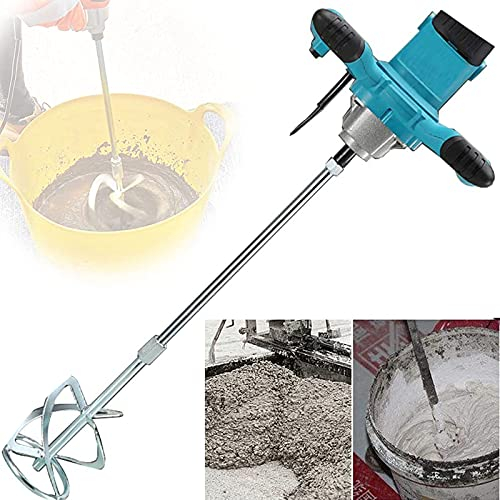 Mezcladora, Batidora Amasadora Cemento, 2100 W, 220 V, Mezcladora de Hormigón, Mezclador de Cemento Eléctrico 6 Velocidades, para Mezclar Pintura, Lechada de Cemento, Hormigón, Mortero, Forraje