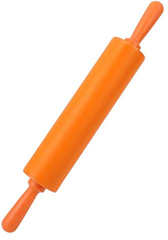 Silicone Rolling Pin,11.8inch Dough Roller for Pizza,Cookie,Kitchen Baking Pin Rolling Pin Silicone Rolling Pin Non-Stick with Wooden Handle for Making Dough, Bread and Pizza, Dishwasher Safe