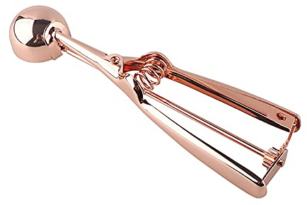 Ice Cream Scoop Design Kitchen Spoon Grip Handle Easy Release Anti Freeze Cookie Dough Scoop Rose Gold