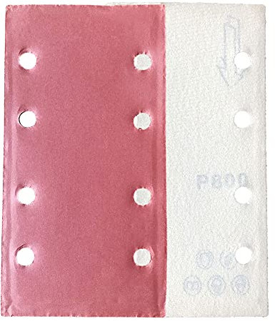 SCF2017 Rechteckiges Schleifpapier, 185 x 95 mm, 8-Loch-Beflockung, selbstklebendes Schleifpapier, Klettverschluss-Schleifpapier für rechteckige Multischleifer, Körnung 800, 10 Stück