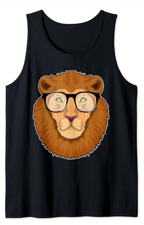 Löwe Nerd Brille Tank Top