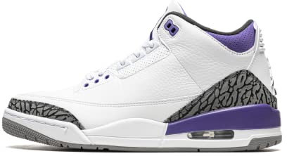 Nike Jordan Mens Air 3 CT8532 105 Dark Iris - Size 7 White/Black-dark Iris-cement G, White/Black-dark Iris-cement Grey, 6 UK