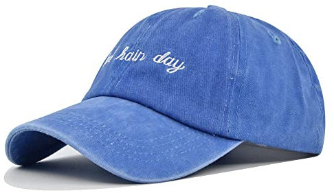 HCSTYOP Bad Hair Day Stickerei Ball Cap Baseball Cap Washed Sun Hat für Unisex, Blau, L