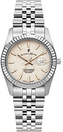 Jacques Du Manoir Inspiration Passion Armbanduhr für Damen in der Farbe Silber mit Armband aus Edelstahl, Wasserdichtigkeit: 5 bar, Gehäusedurchmesser: 34 mm, JWL01802
