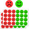600 Stück - Smile Aufkleber Sticker, für Moderationskarten Moderationskoffer Belohnungssticker - 25mm, Rot/Grün