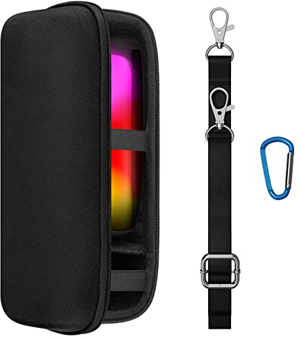 Geekria Shield Lautsprecherhülle Kompatibel mit JBL Pulse 5 Bluetooth-Lautsprecher, Ersatz Hartschale Reisetasche mit Kabelaufbewahrung (Schwarz)