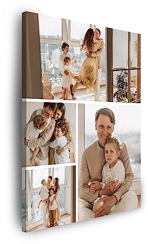 GP TONER Ihr FOTO auf Leinwand Personalisierte Multi Foto Ihr eigenes Bild auf Leinwand mit Holzrahmen Kunstdruck Bild Collage Foto 60x90 cm