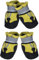 REESTBOO Hundeschuhe, 4er-Set Hundeschuhe Pfotenschutz Hundestiefel mit Anti-Rutsch Sohle, Reflektierendem Riemen, Klettverschluss, Pfotenschutz Schneeschuhe für Mittlere und Große Hund, Gelb (L)