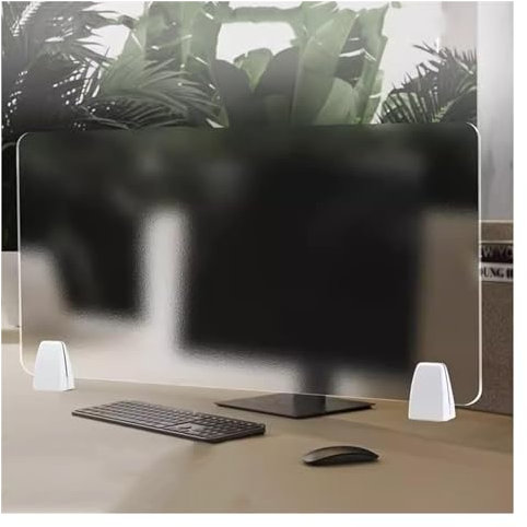 XILYZMO Séparateur Cloison, Acoustique sur Pied Bureau Panneau Confidentialité, Givré Acrylique Effacer Le Tableau, avec Pieds Support sur Pied Écran pour Salle Classe (Couleur : 90x30cm, Taille : 2