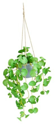 Zerodeko Künstliche Hängepflanze Dekorative Wandpflanze Aus Kunstmaterial Mit Langen Grünen Ranken Für Stilvolle Wanddekoration Wohnräumen Und Balkonen