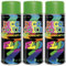 Deco Color 3er Sparpack Lackspray Neon GRÜN 400ml - fluoreszierender ACRYL - Sprühlack in leuchtenden Farben (3 Dosen 400ml Neon Grün)