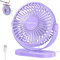NIUAWASA Mini USB Tischventilator, 3 Geschwindigkeiten Tragbarer Desktop-Tischventilator 360° Einstellbarer Kleiner Ventilator Leiser Betrieb für Zuhause Büro Auto Reisen im Freien (Lila)