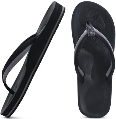 COFACE Infradito Donna Moda Estive Comode Ciabatte Supporto Arco Plantare Flip Flop Mare Aperte Sandali Infradito da Spiaggia Piscina Leggero Antiscivolo Gomma Suole Nero 39