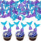 Mezrkuwr 24 Stück Meerjungfrauenschwänze Cupcake Topper, meerjungfrau tortendeko, Acryl Meerjungfrauenschwanz, für Party, Geburtstagsfeier, Babyparty, Partyzubehör