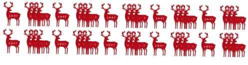 TOPBATHY 40 Pièces à Couverts Elk Porte-Couverts De Fête Porte-Couverts Centres De Noël Cache Mini Bouteilles Porte-ustensiles pour La Fête Poches à Couverts Feutrine Rouge