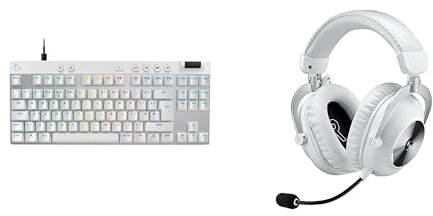 Logitech G PRO X 2 LIGHTSPEED Wireless Gaming Headset, Bluetooth, USB, 3.5 mm + PRO X TKL RAPID Tenkeyless Wired Gaming Keyboard With Magnetic Analog Switches, Rapid Trigger, RGB Lighting, PC - White