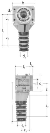 Sanipex Dose 90 Grad, aus Kunststoff/Rotguss mit flexiblem Dosenfuss, R 1/2x12mm 5400.050 R 1/2 x 20 mm