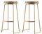 Gepolsterte Barstühle Rund Barhocker Barstuhl Küchenstuhl Metall 2/3/4er Set 75cm Hoher Frühstückshocker Thekenhocker mit Fußstütze Gitarrenhocker Esszimmerstühle Einfach Zu Montieren(Gold,Set of 2)